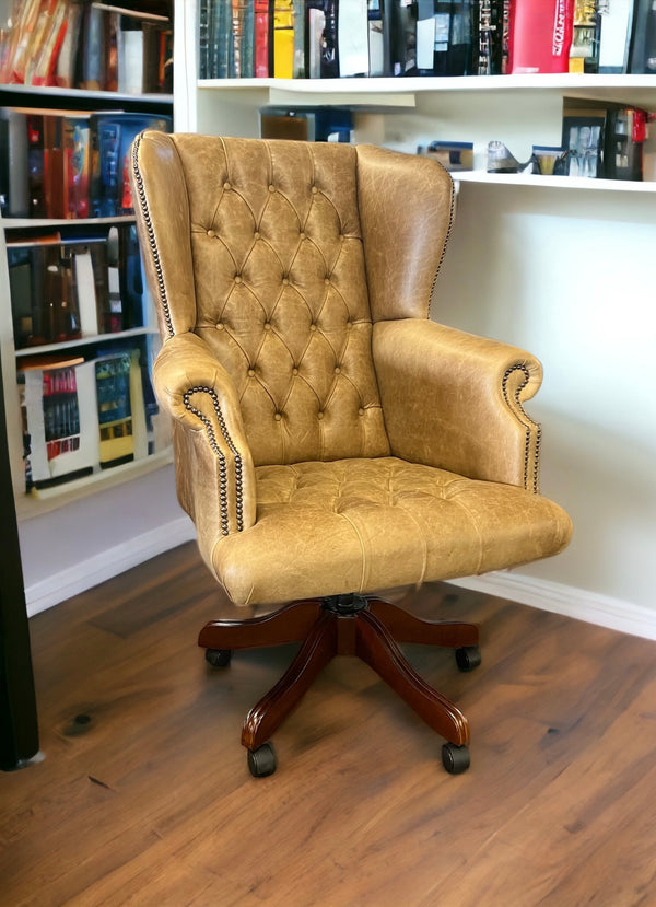 President's office chair in premium tan leather