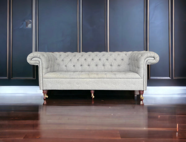Grey Wool Regency 3 seat sofa