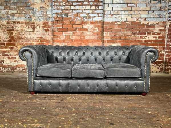 Bed sofa in premium black distressed leather . Big saving