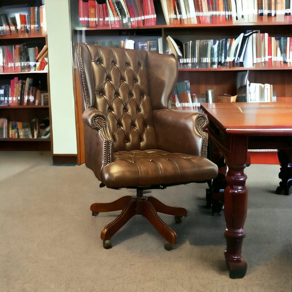 Antique Brown President's Chair
