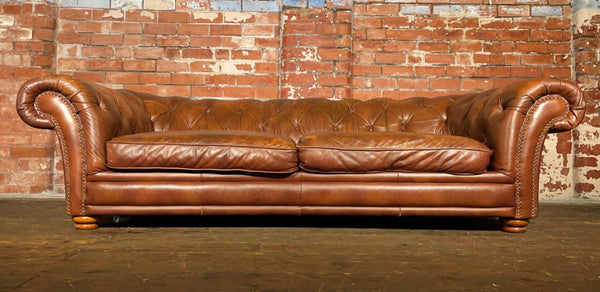 Vintage Oversized Tan Sofa