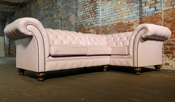 Unique Corner Suite in Premium Pale Pink Leather - Brand New. Cancelled order