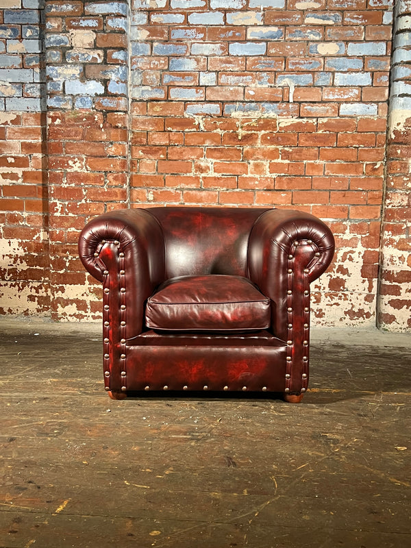 Unusual Chesterfield Club Chair. Ex display