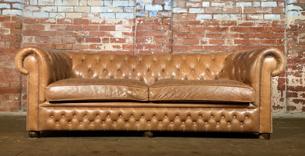 Vintage Cognac leather Chesterfield sofa