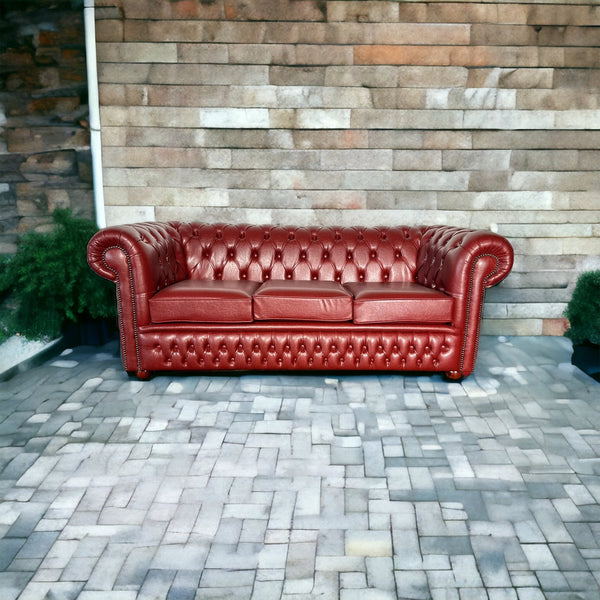 3 seat classic Chesterfield in premium vegan leather