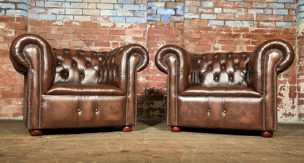 Pair of Edwardian Club Chairs