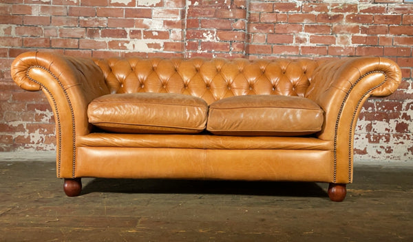 2 seater sofa in Premium Tan Leather.